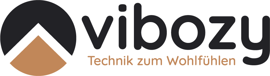vibozy logo mit icon und slogan
